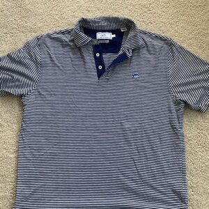 Southern Tide - M - classic fit polo - navy & white stripe